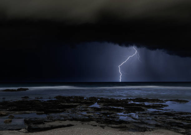 istock Lightning storm om Mediterranean Sea 1288475814