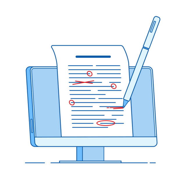 essay writing clip art images Write edit text concept. Writing editing documents, correct proofreading text essay services vector line concept Write edit text concept. Writing editing documents, correct proofreading text essay services vector line concept. Illustration of grammar proofread, edit document essay writing stock illustrations