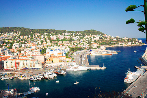port of Nice and metiterranean sea at summer day, France