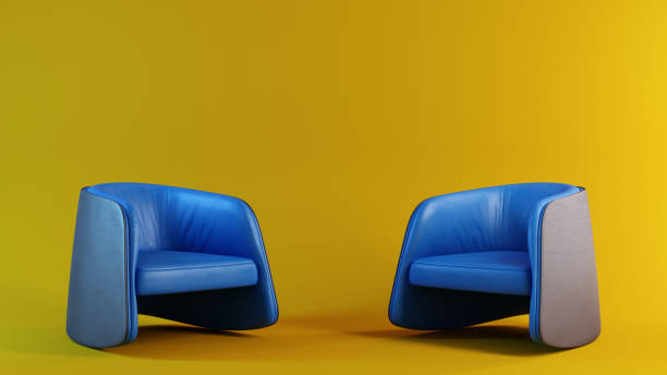 istock Modern armchair and yellow background. Copy space Concept interior image. (8K Photo) 1288478231
