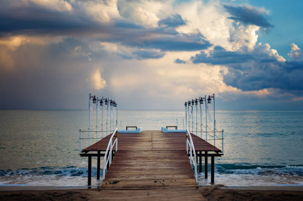 Sea pier in a winter atmosphere.