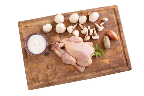 istock Ingredient for cooking a cockerel on a cutting board 1288488713