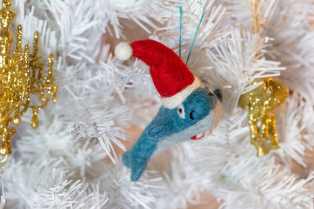 istock Shark with Santa Hat Christmas Ornament 1288489598