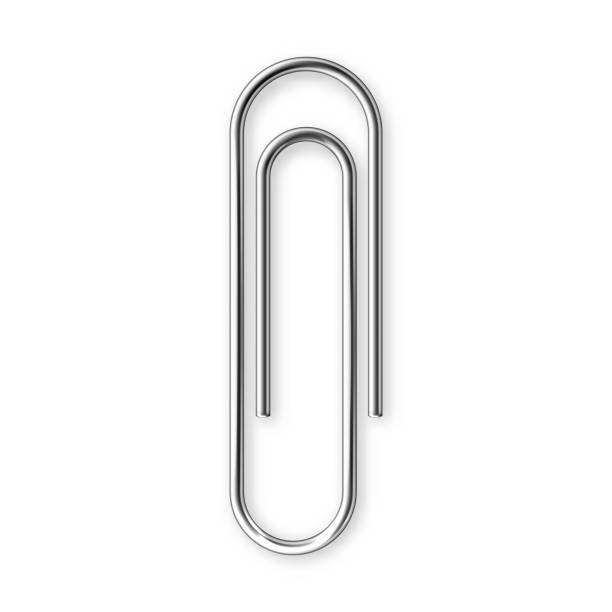 istock Realistic metal paper clip isolated on white background. Page holder, binder. Vector illustration 1288489609