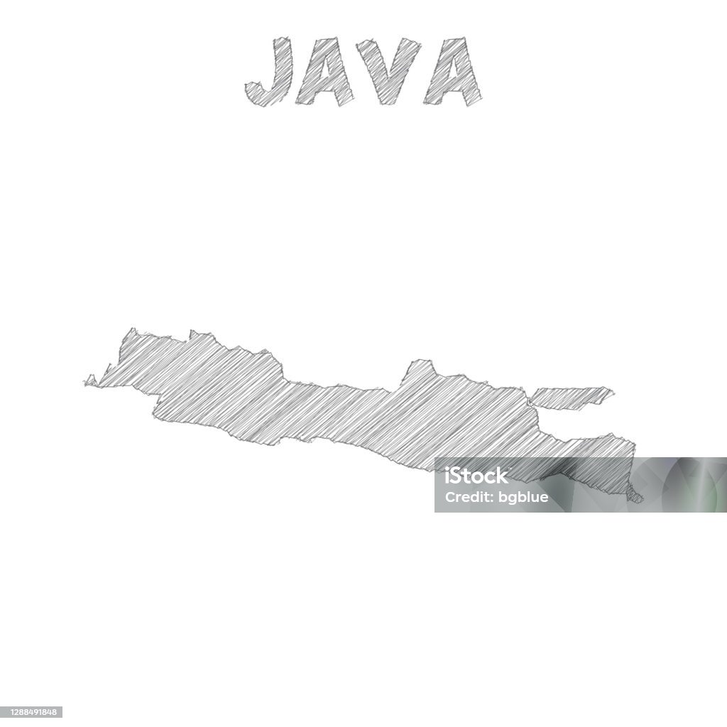 Java Map Line Art Java Map Hand Drawn On White Background Stock Illustration - Download ...