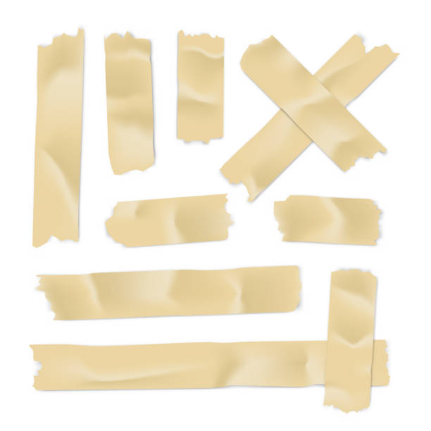 istock Adhesive tape set. Sticky paper strip isolated on white background. Vector illustration 1288493617