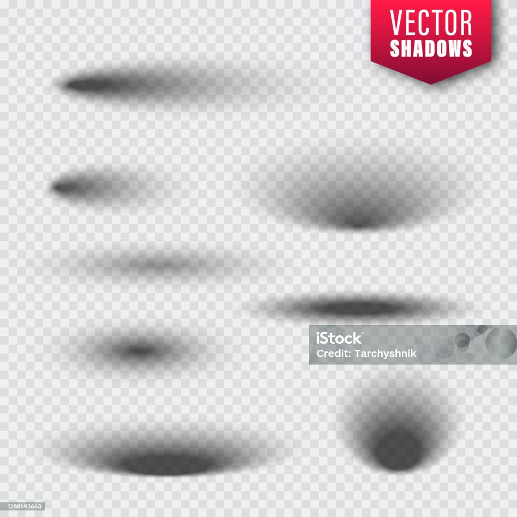 Shadow Vector Style Vector Shadows Set On Transparent Background Realistic Isolated Shadow ...