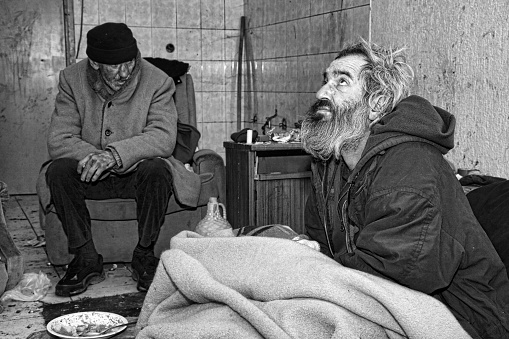 Homeless men portrait