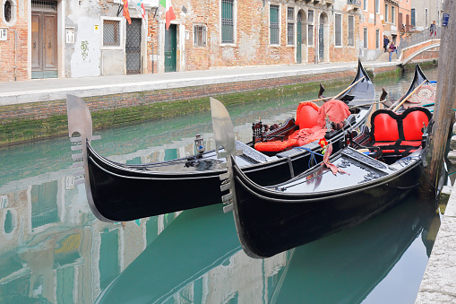 Venice, Italy - March 4, 2015: Gondola in Venice Old Town