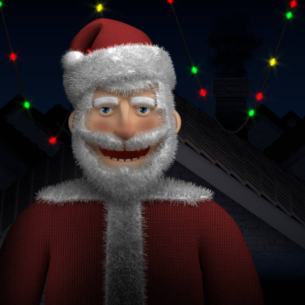 Closeup of a generic, mass produced plastic Santa Claus toy.