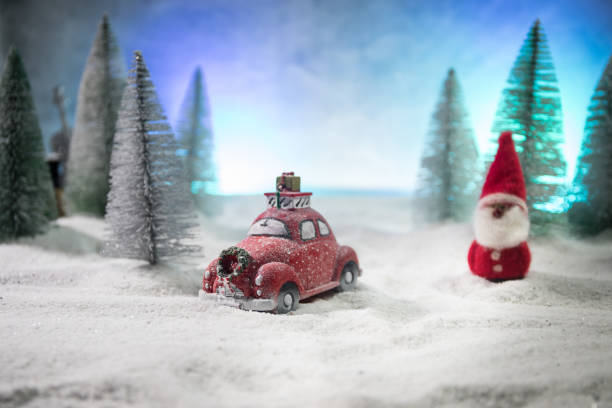 istock Traditional holiday attributes on snow. Creative artwork decorations. Empty space for your text 1288512423
