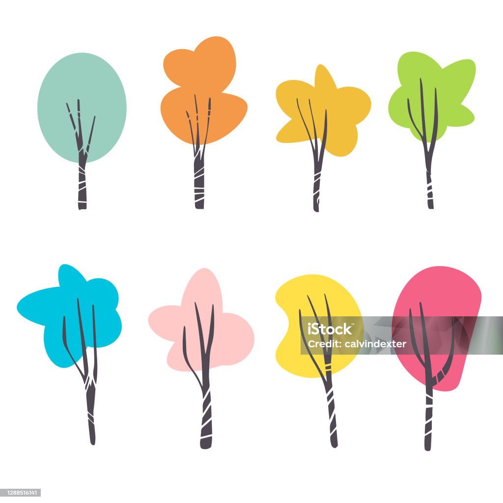 Trees Drawings Stock Illustration - Download Image Now - Tree, Drawing -  Art Product, Cartoon - iStock