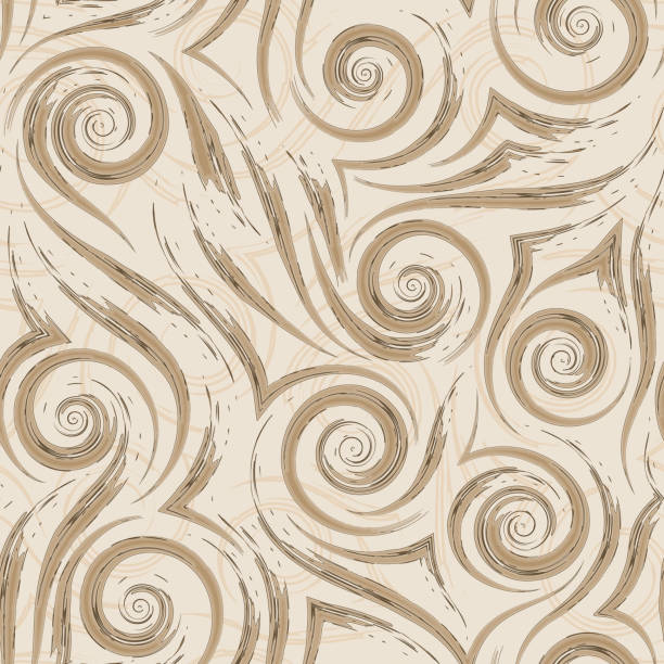 ilustraciones, imágenes clip art, dibujos animados e iconos de stock de vector seamless pattern de smooth brush strokes o waves set sail champagne colors. rayas espirales lisas y esquinas textura pastel para la decoración de telas de papel - swirl christmas champagne coloured holiday backgrounds