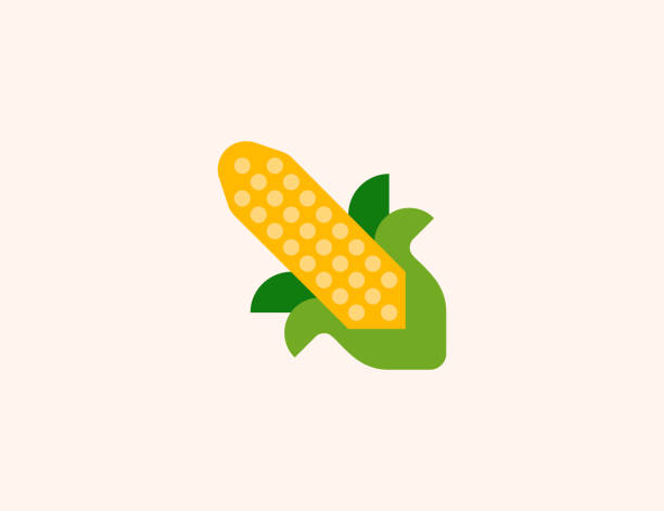 ilustrações, clipart, desenhos animados e ícones de ícone vetorial de milho. símbolo de cor plana de milho isolado - vetor - corn corn crop corn on the cob food