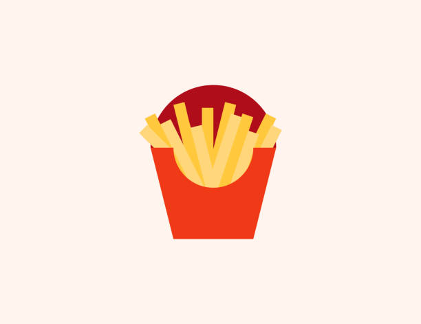 French Fries vector icon. Isolated French Fries flat colored symbol - Vector French Fries vector icon. Isolated French Fries flat colored symbol - Vector fried potato stock illustrations