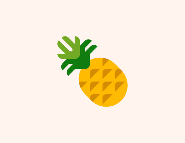 Pineapple vector icon. Isolated Ananas Tropical Fruit flat colored symbol - Vector Pineapple vector icon. Isolated Ananas Tropical Fruit flat colored symbol - Vector ananas stock illustrations