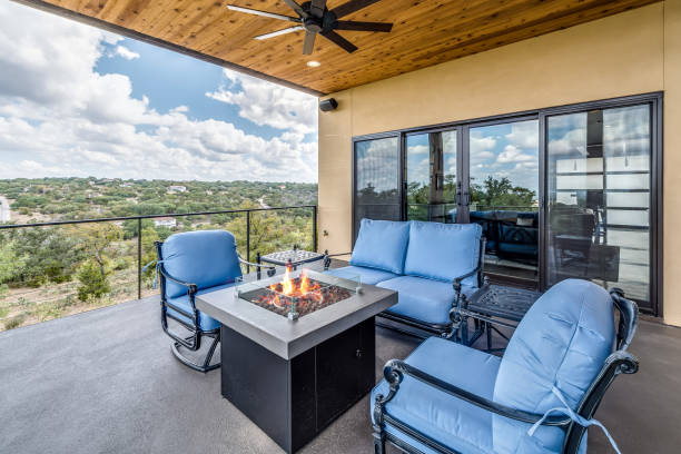 istock Back patio with a view of wide open spaces 1288565445