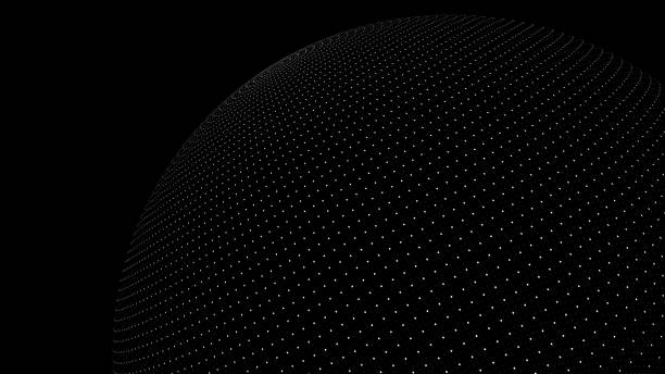 istock White dots pattern ornament texture forming form figure of sphere on black background 3d illustration 1288566227
