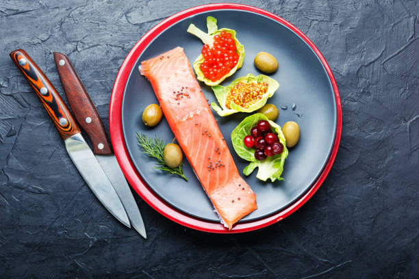 istock Delicious salted salmon 1288568428