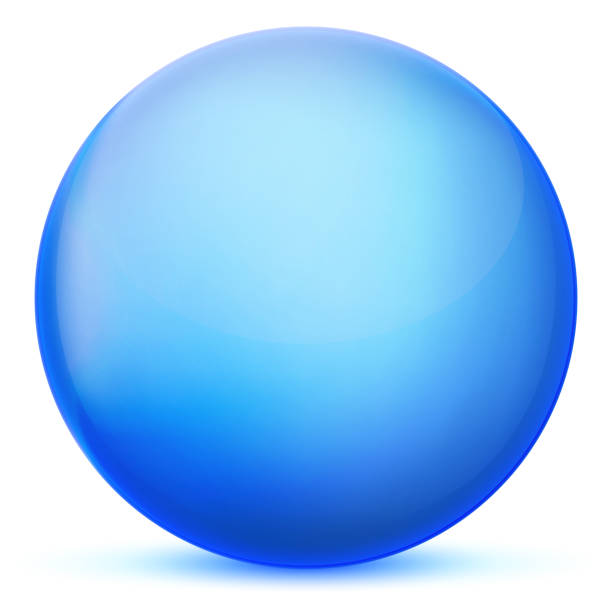 istock Glass blue ball or precious pearl. Glossy realistic ball, 3D abstract vector illustration highlighted on a white background. Big metal bubble with shadow. 1288569682
