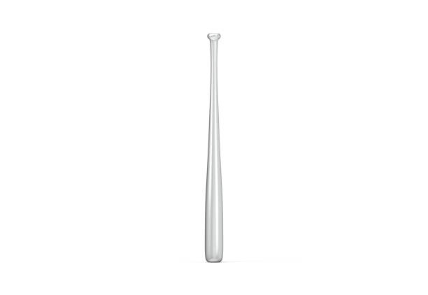 istock Professional metallic baseball bat mockup template on isolated white background, 3d illustration 1288571753