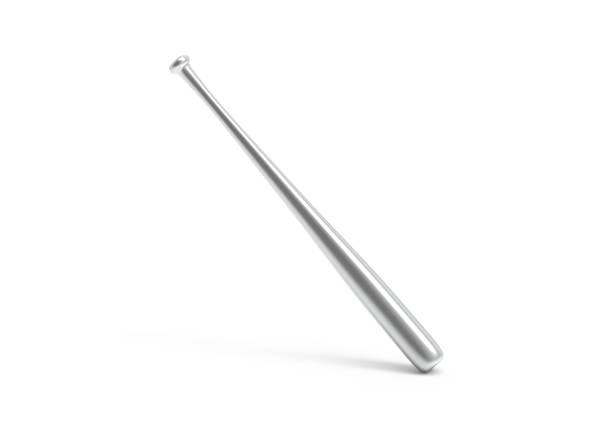istock Professional metallic baseball bat mockup template on isolated white background, 3d illustration 1288571755