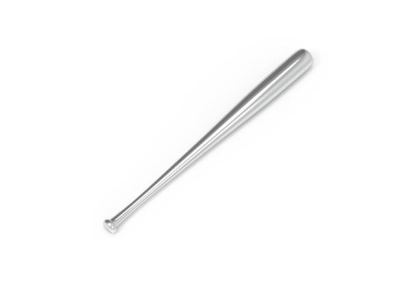 istock Professional metallic baseball bat mockup template on isolated white background, 3d illustration 1288571762