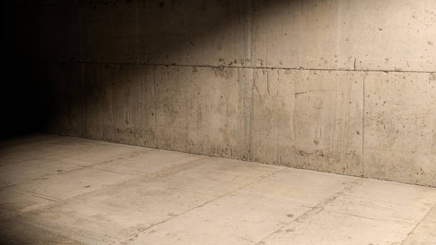 istock Empty abstract concrete studio for display of products against background, with sunlight 1288572389