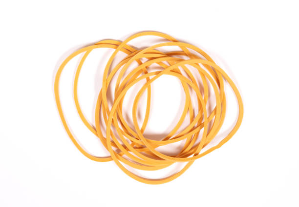 istock Yellow rubber elastics isolated on a white background 1288576539