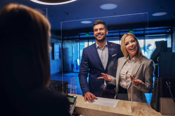 istock A middle-aged couple on a honeymoon checking in a hotel. 1288577721