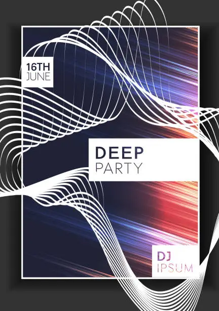 Vector illustration of Deep party poster minimal design