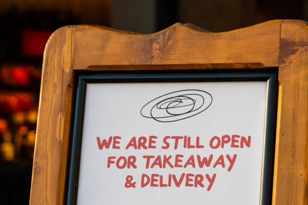istock Open take away only sign during lockdown caused by Covid-19 pandemic 1288581276