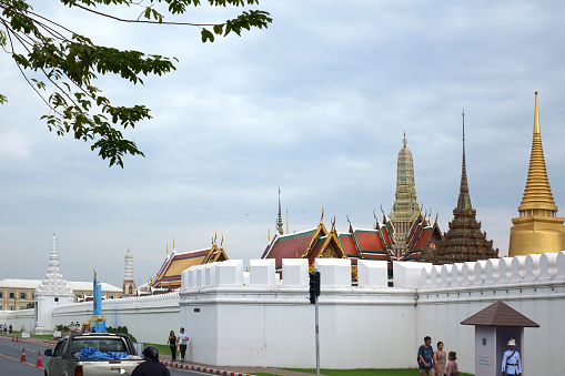 Bangkok, Thailand - December 12, 2018: The Grand Palace is a complex of buildings at the heart of Bangkok, Thailand. The palace has been the official residence of the Kings of Siam since 1782. The king, his court, and his royal government were based on the grounds of the palace until 1925