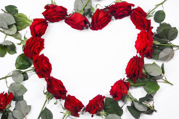 istock Red roses in heart shape 1288592917
