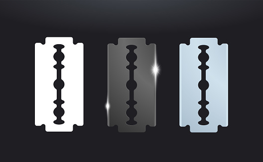 3 Pointed Razorblade Three Razor Blades Isolated Vector Illustration Stock Illustration ...