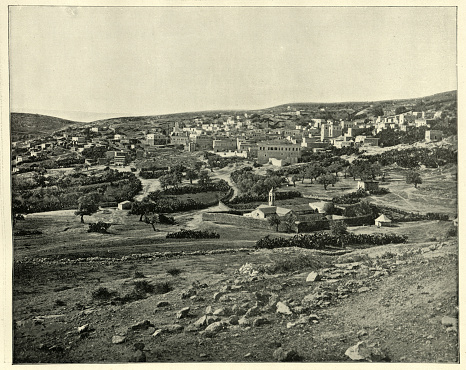 Antique photograph of Nazareth, Palestine, 19th Century