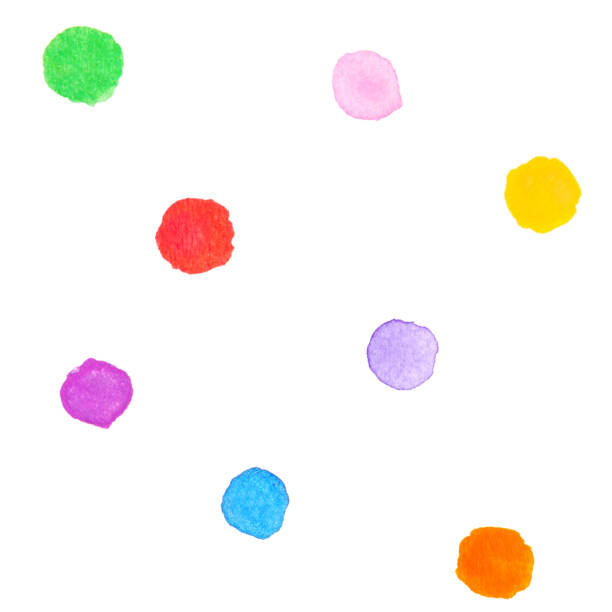 istock Colorful watercolor dots painting on white background. 1288607213