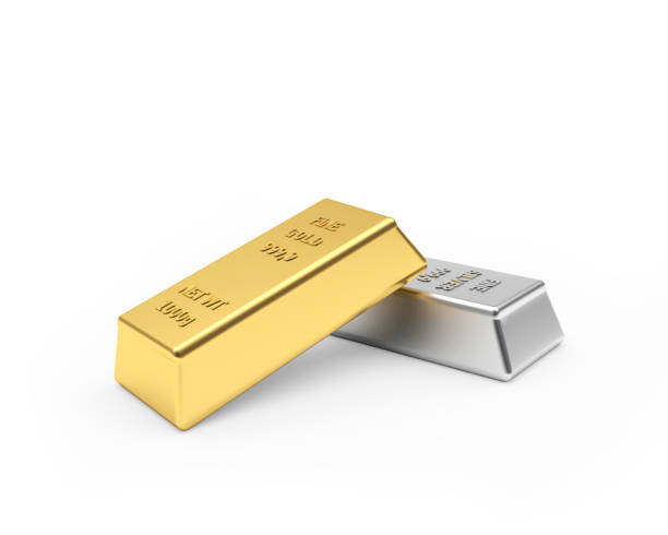istock A gold bar lies on a silver one 1288610318