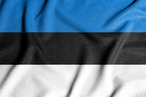 National flag of the Estonia. The main symbol of an independent country. An attribute of the large size of a democratic state.