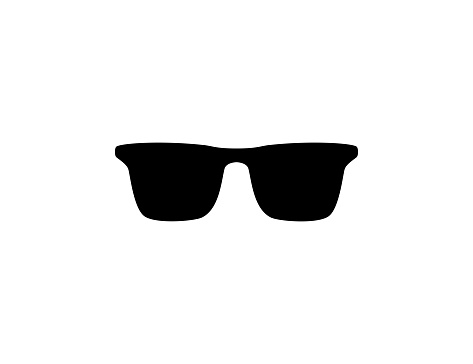 Sunglasses vector icon. Isolated Dark Sunglasses black symbol - Vector