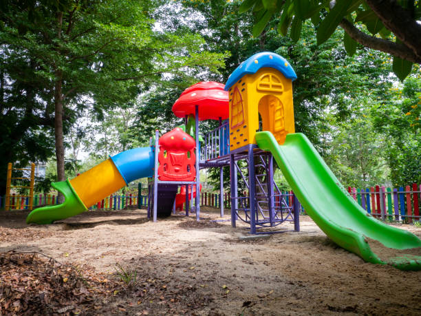 istock The Colorful playground on yard in the park. 1288619032
