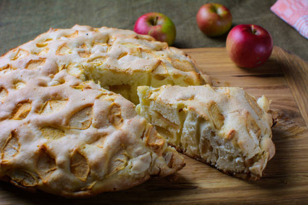 istock Traditional apple pie baked in a home oven. 1288622163
