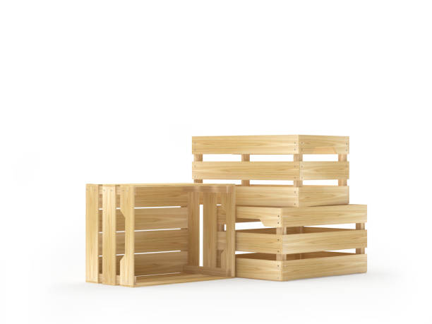 istock Heap of empty wooden boxes 1288622566