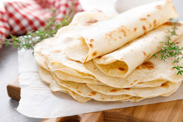 istock Indian flatbread chapati, thin lavash, pita 1288623346