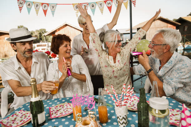 istock Senior people celebrating birthday 1288624213