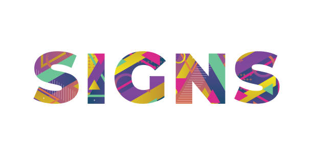 istock Signs Concept Retro Colorful Word Art Illustration 1288625964