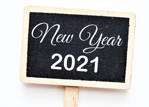 New Year 2021 text on wooden blocks