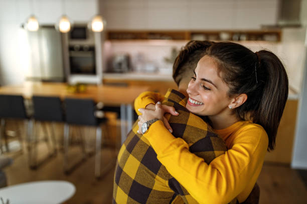 istock Young romance couple at home. 1288634053