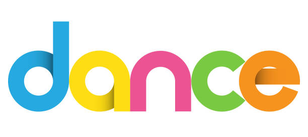 DANCE colorful typography banner DANCE colorful vector typography banner reggaeton dance stock illustrations