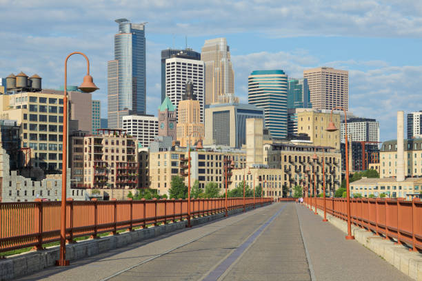 istock Stone Arch Bridge + Minneapolis Skyline 1288641565